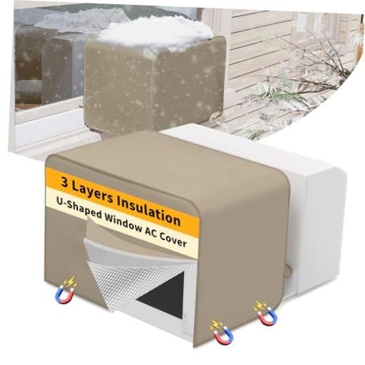 Window Air Conditioner Covers for U-Shaped 8000/10000/12000 BTU Unit, 3