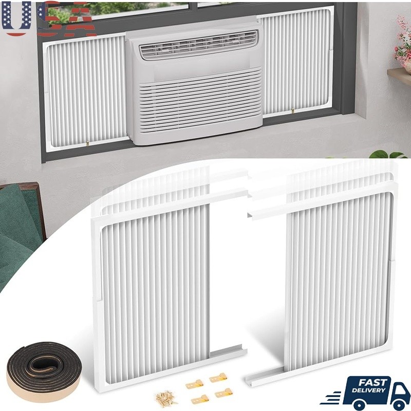 Adjustable Window AC Side Panels Kit Easy Install Dustproof Windproof Frame New