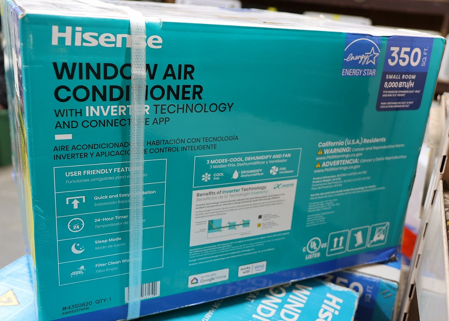 Hisense 8k BTU Window Air Conditioner A/C 350 sq. ft. #4350820 AW0823TW1W |🟢