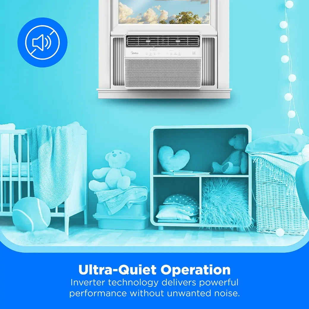 Midea 12,000 BTU DOE Inverter Plus 3-in-1 550 sq ft Smart Window Air Conditioner