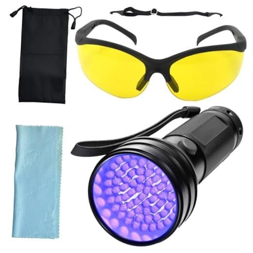 Auto Air Conditioner Leak Detector, Flashlight UV Oil Dye Leak Detection Kit