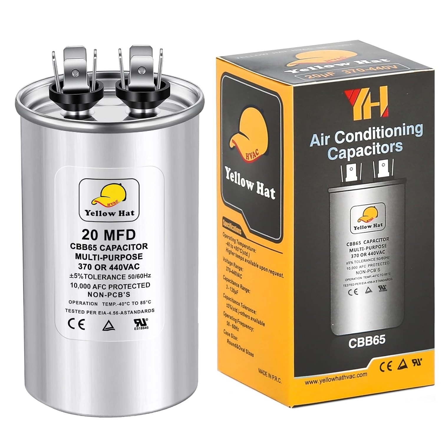 Multi-Purpose 20 uf Capacitor for HVAC Systems – 370/440 Volt Compatibility