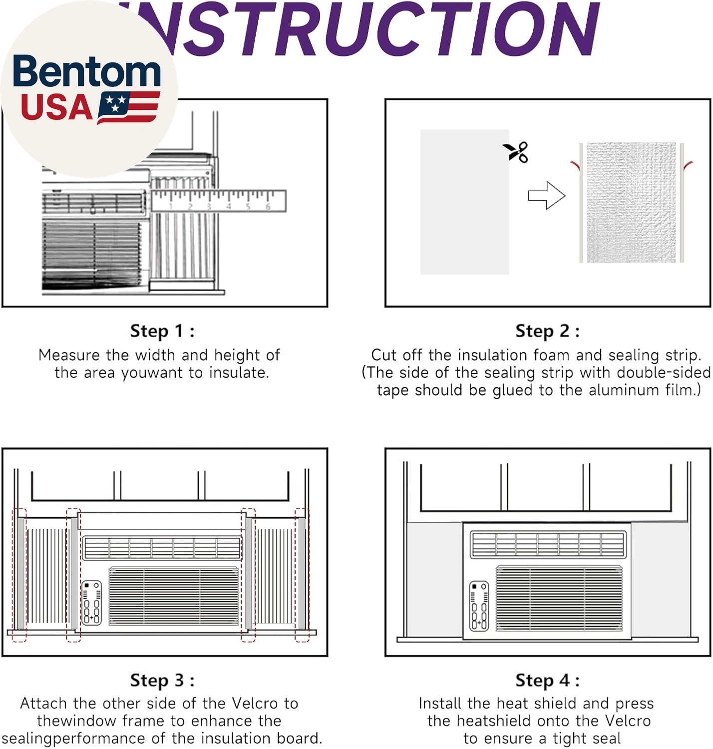 Window Air Conditioner Insulated Foam Panels, Air Conditioner Window Seal Kit,Wi