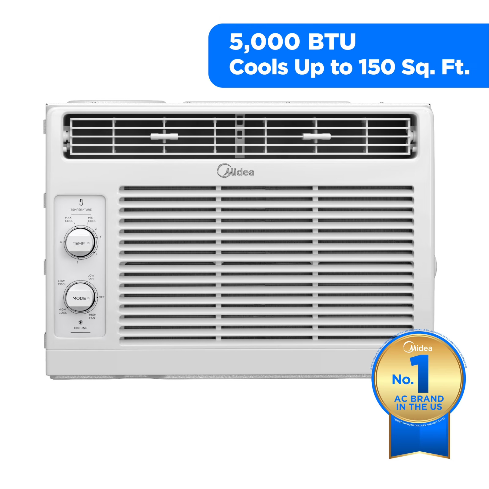 Midea 5,000 BTU 150 Sq ft Mechanical Window Air Conditioner, White, MAW05M1WWT-N