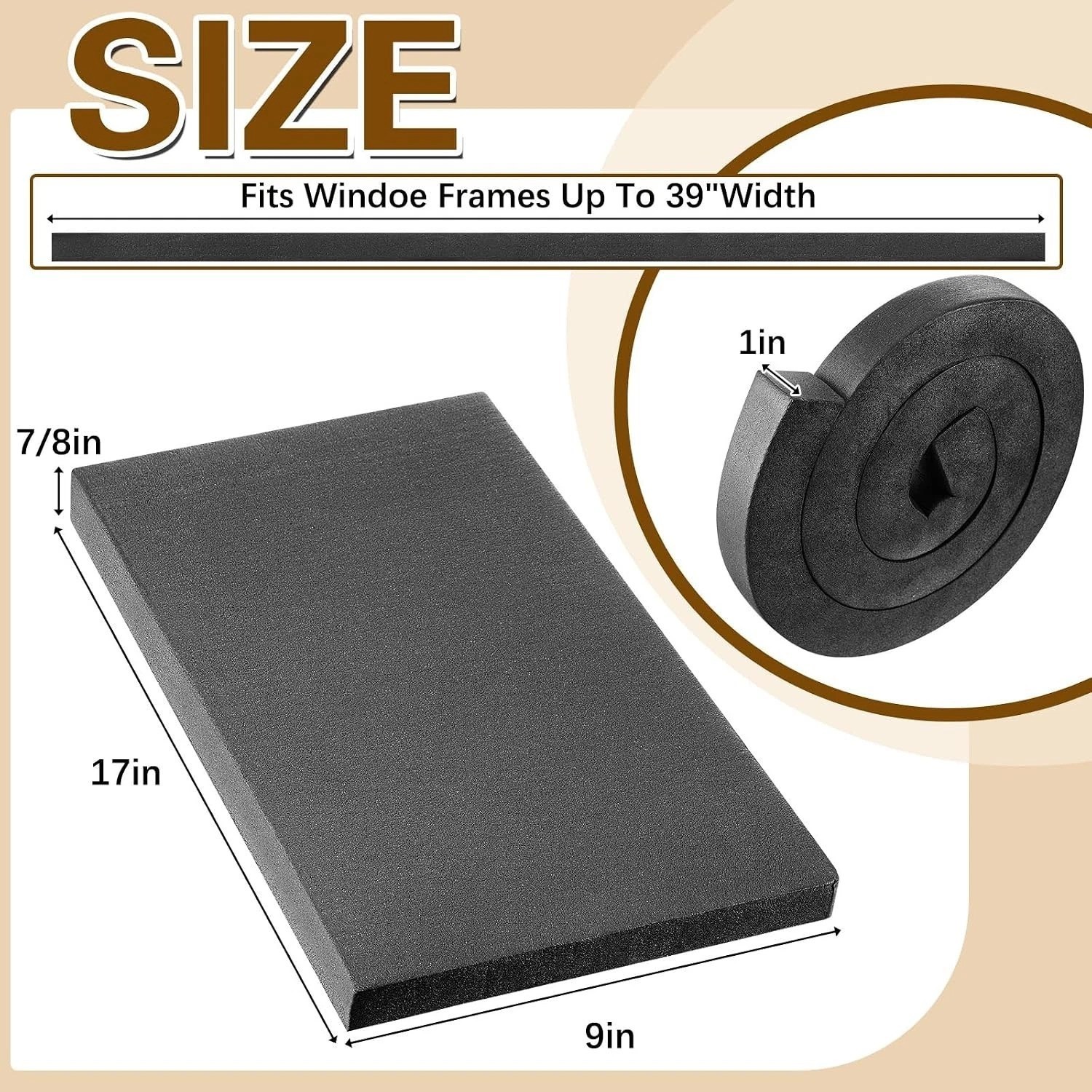 4 Pcs Window Ac Insulated Foam Panels with Seal Strip,Black | Fits Most 5000-…