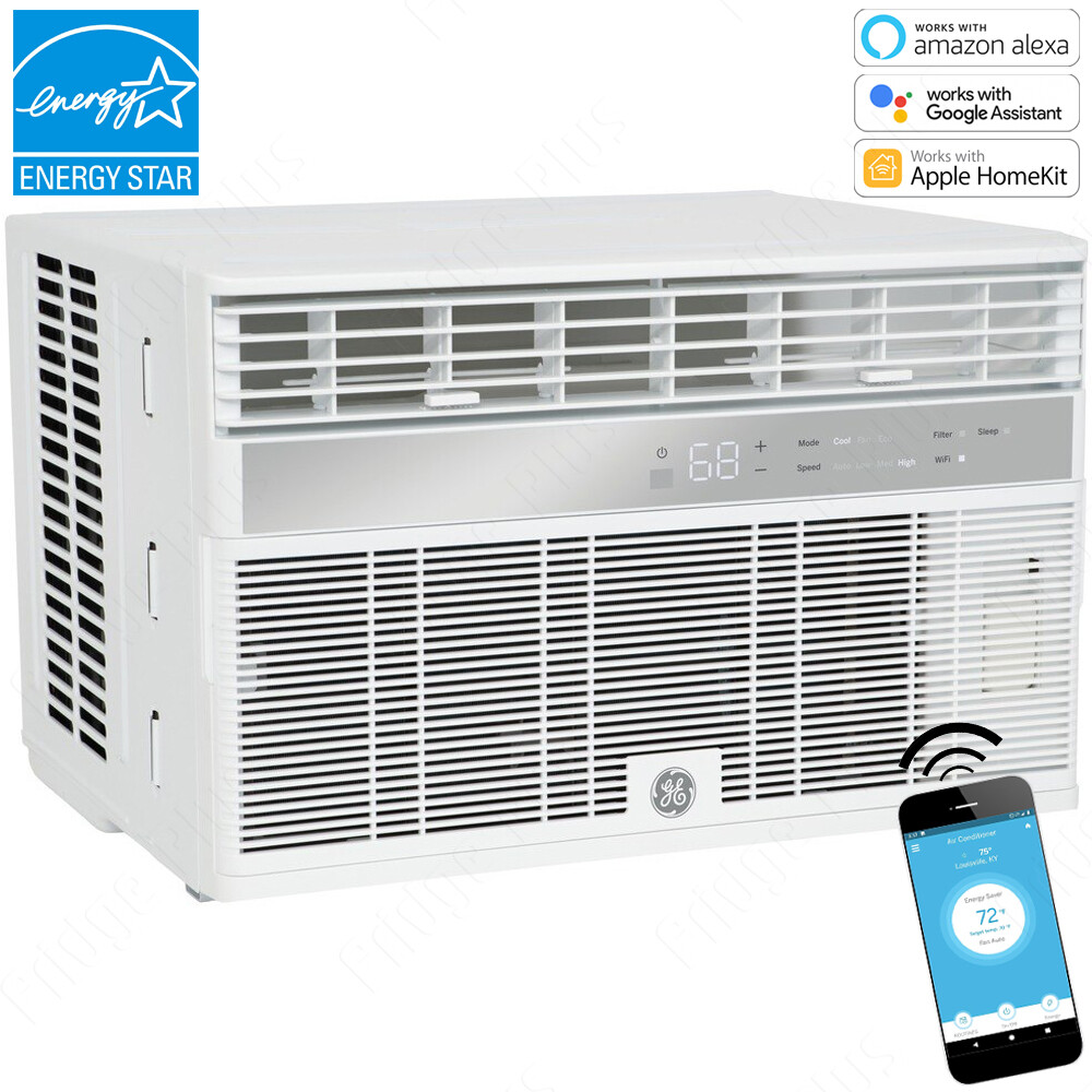 GE 14000 BTU Smart Window Air Conditioner, 700 SqFt Large Room Home 115V AC Unit
