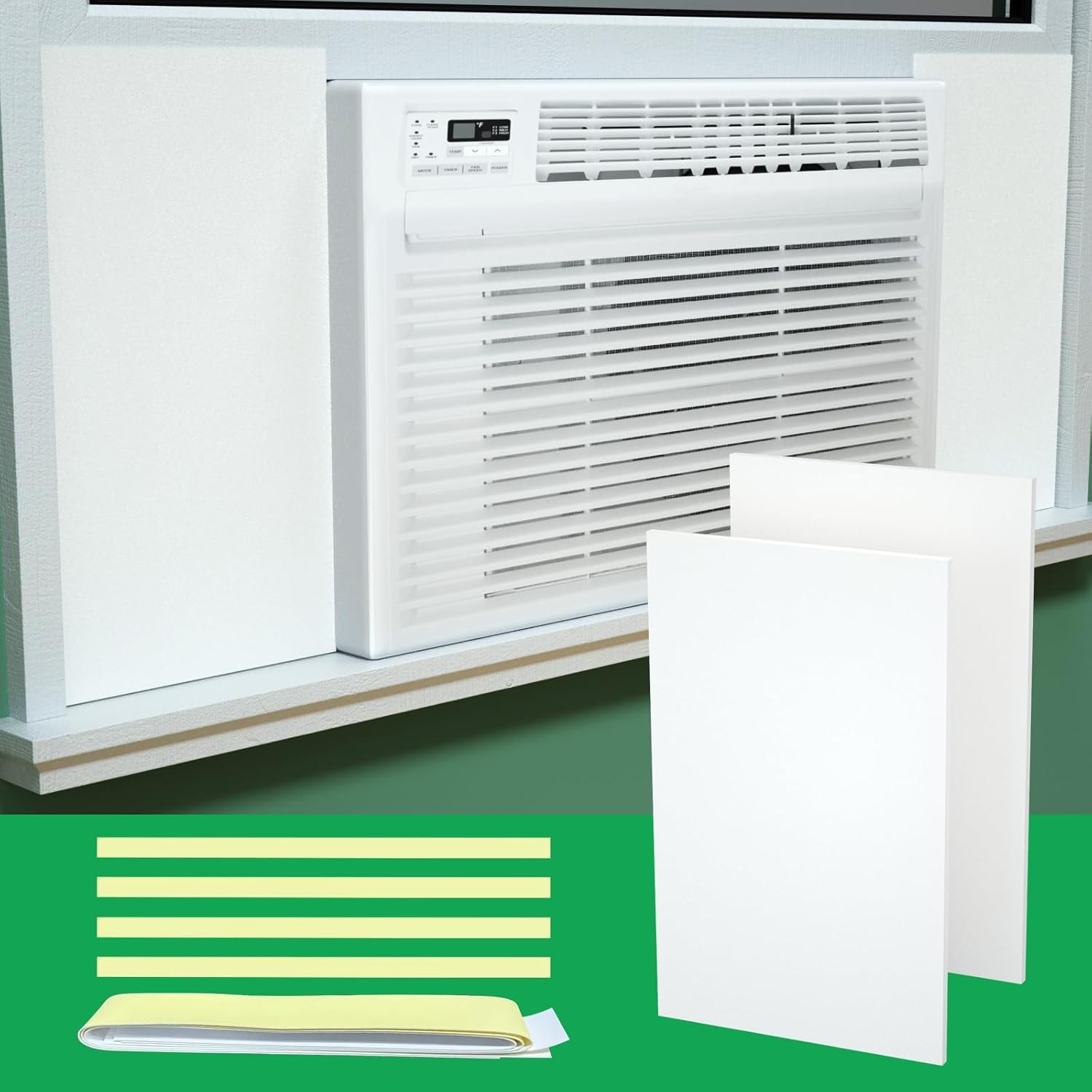Window AC EVA Foam Panel 2pcs 17&Prime;x10&Prime;