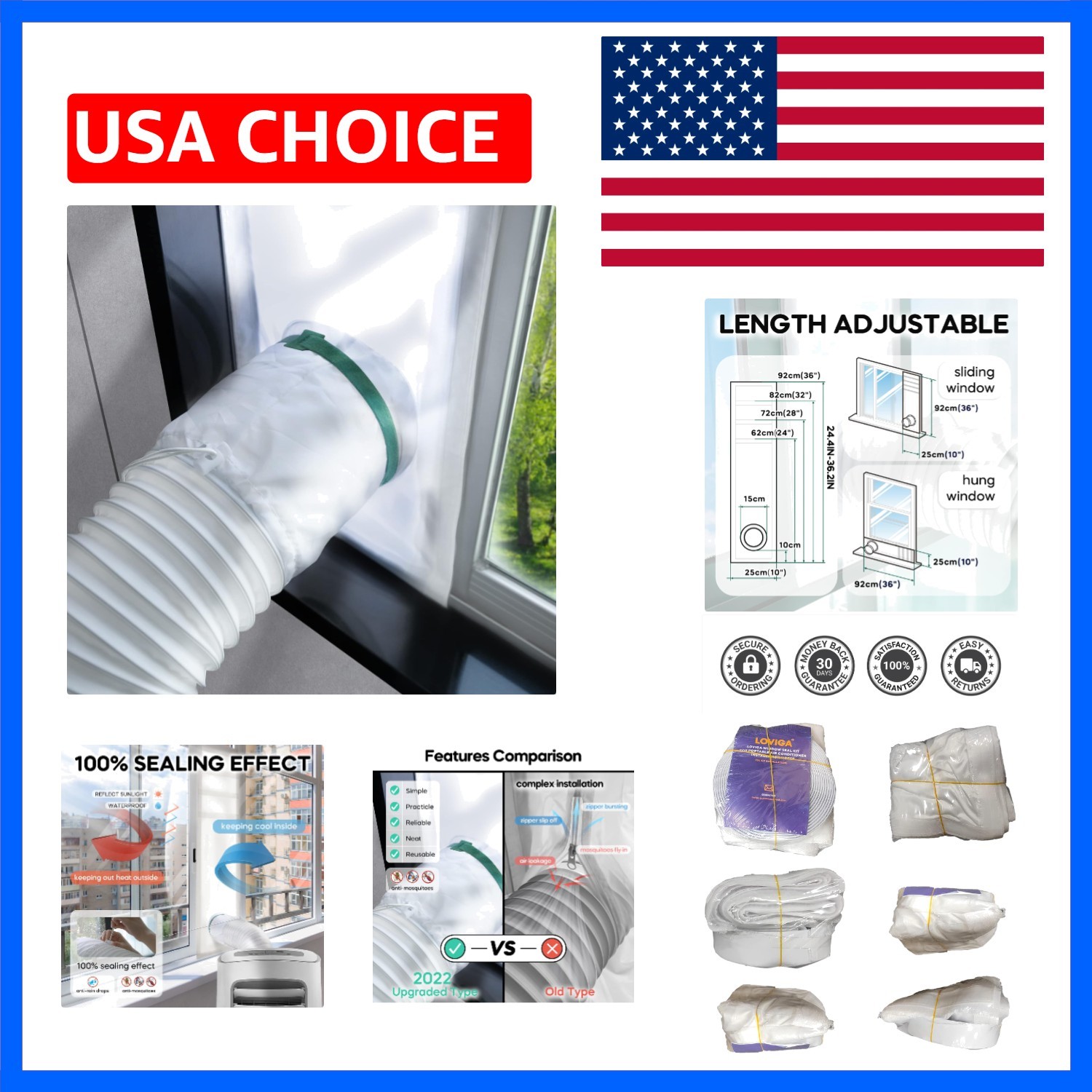 Window Seal for Portable Air Conditioner, 100% Tight Sealing Effect | 10×24~3…