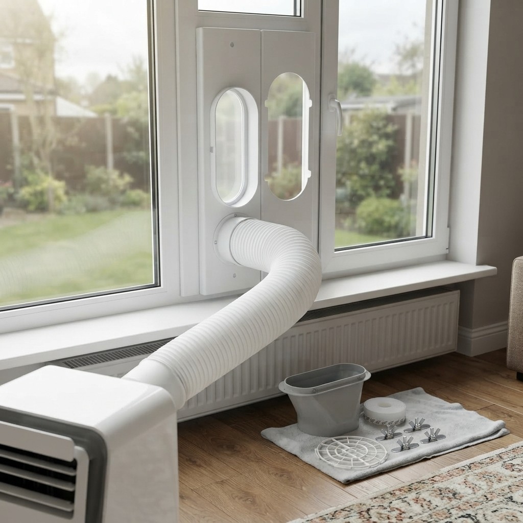 Portable Air Conditioner Window Kit Universal Window Seal AC Vent Kit 5.9in Hose