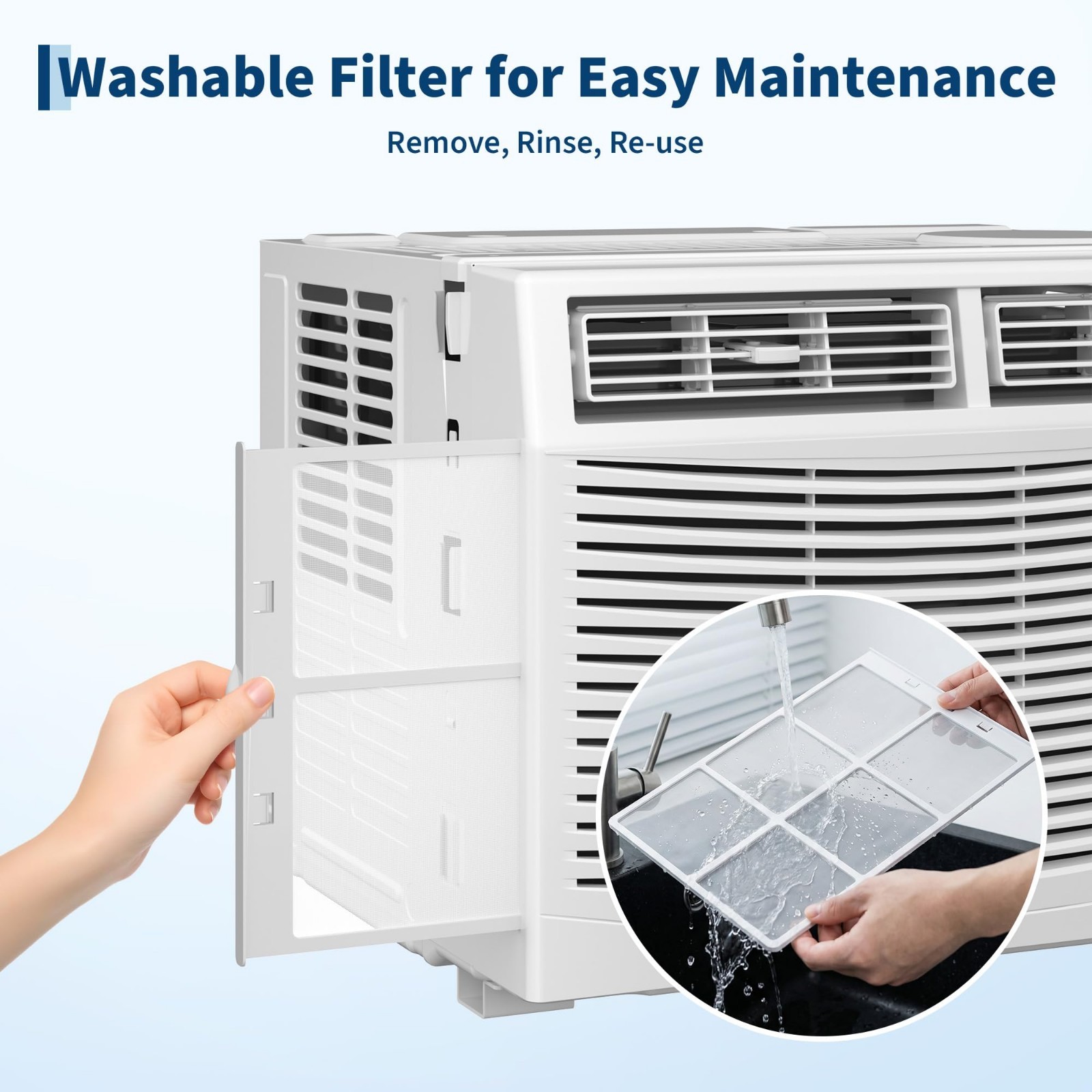 5000 BTU Window Air Conditioner – Cools 150 Sq. Ft, Quiet, 3 Speeds, Easy Instal