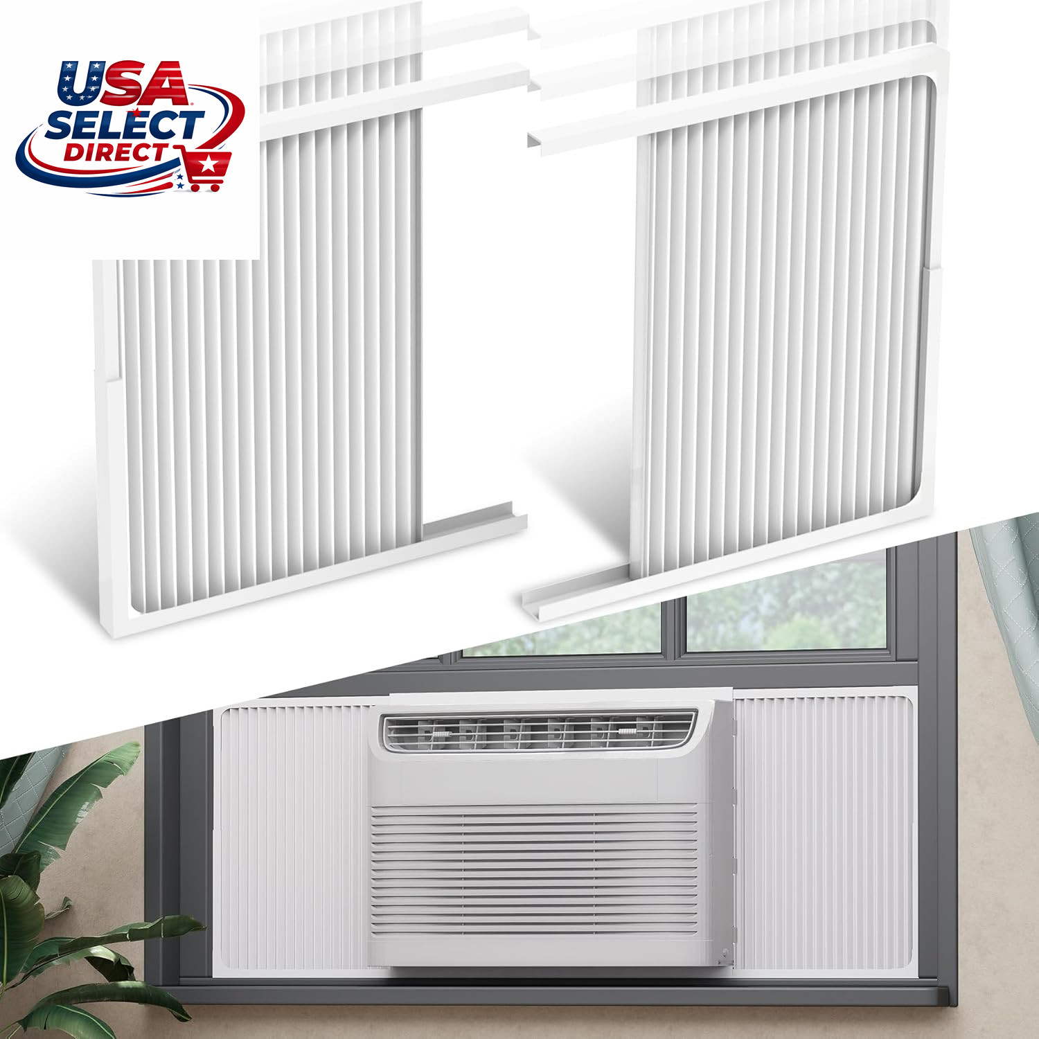 Adjustable Window Air Conditioner Side Panels 2 Pack – Fits Most Units