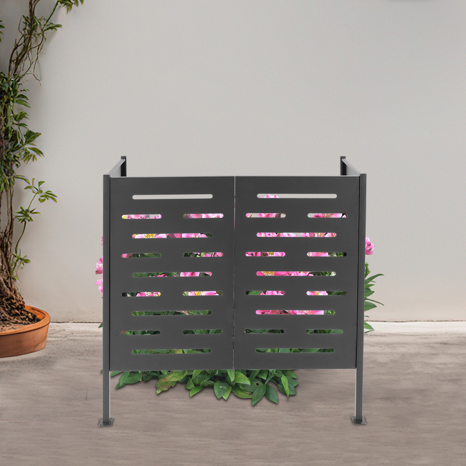 Air Conditioner Fence, Iron Outdoor Equipment Enclosure, Outside Privacy Fence