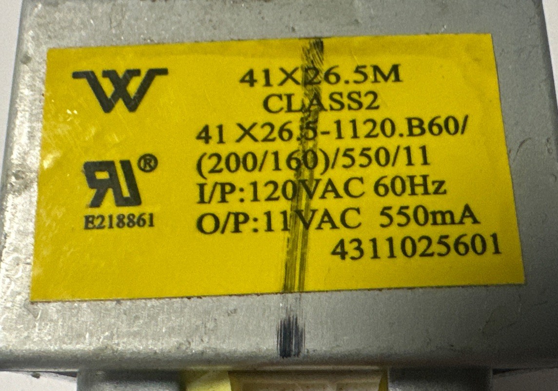 Air Conditioner Transformer 41×26.5M Class2 120vac 60hz 4311025601 Free Ship