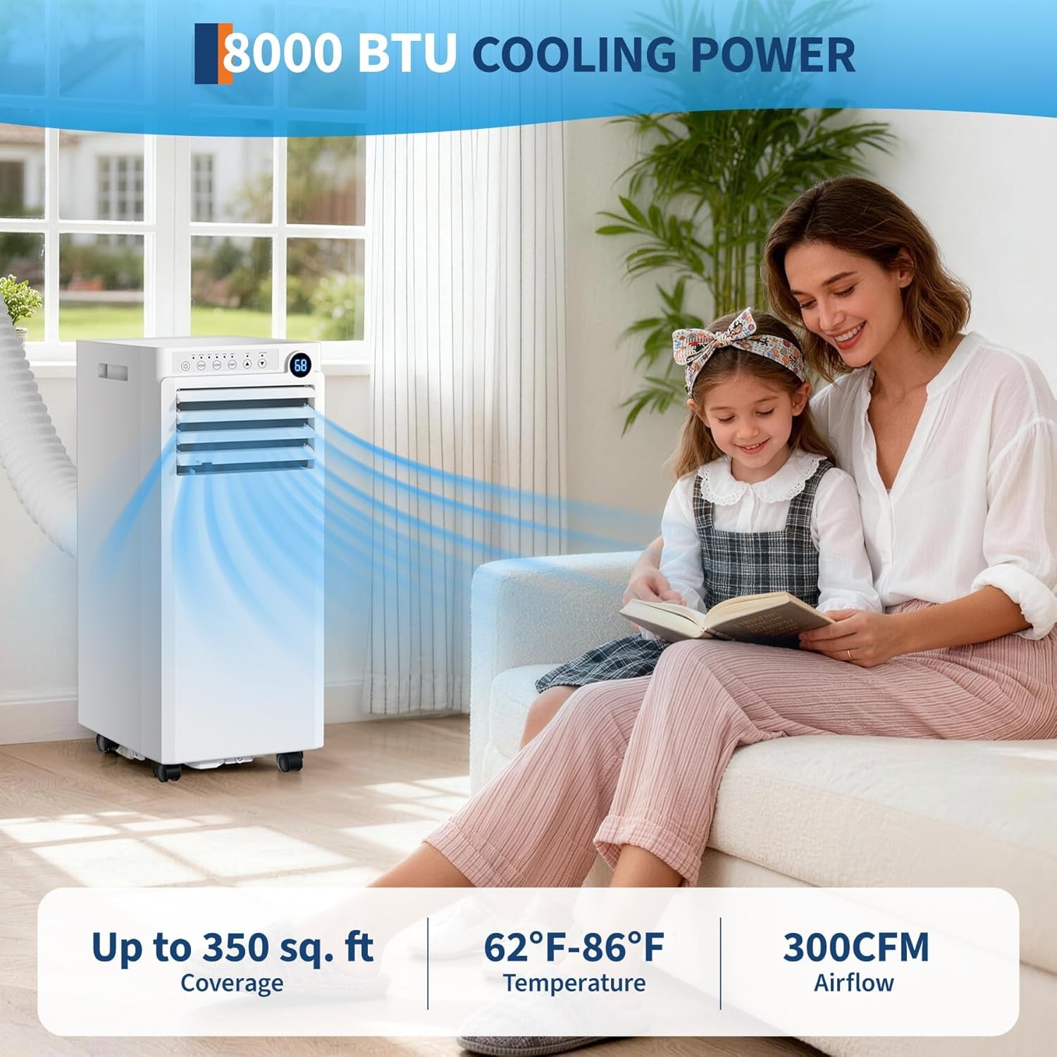 Portable Air Conditioner 10000 BTU / 8000 BTU AC Unit Cooling Dehumidifier & Fan