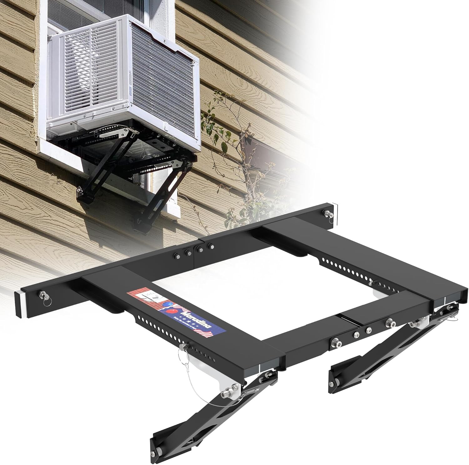 Window AC Bracket,No-Drill Adjustable,Up to 300lbs | Fits Single/Double Hung Win