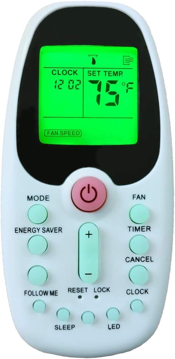 Ergonomic Green Backlit Air Conditioner Remote Control for Arctic King Models