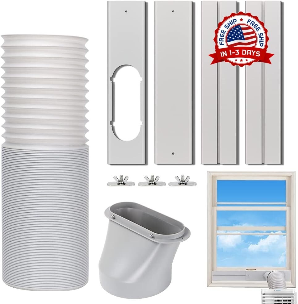 Kit De Ventana De Aire Acondicionado Portatil Con Manguera De Escape De 5.9&Prime; NEW