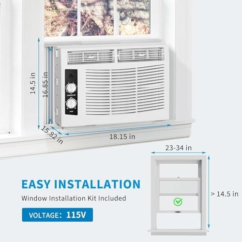 Window AC Unit 10000 BTU Compact Energy Saving 450 SqFt
