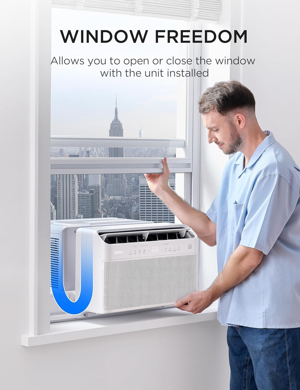Midea ,000 BTU U Shaped Smart Inverter Window Air Conditioner – Cools 350 Sq Ft,