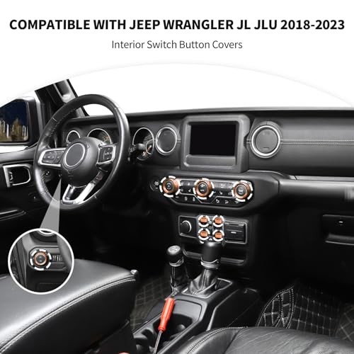 JL Switch Button Covers Window Control Air Conditioner Headlight Volume orange