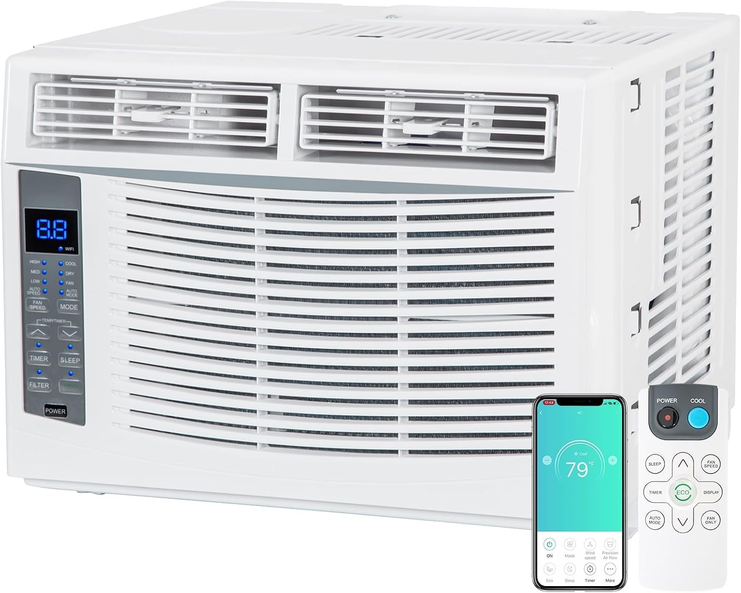 WiFi Enabled 12,000 BTU Window Air Conditioner Smart Window AC Unit W/ Remote