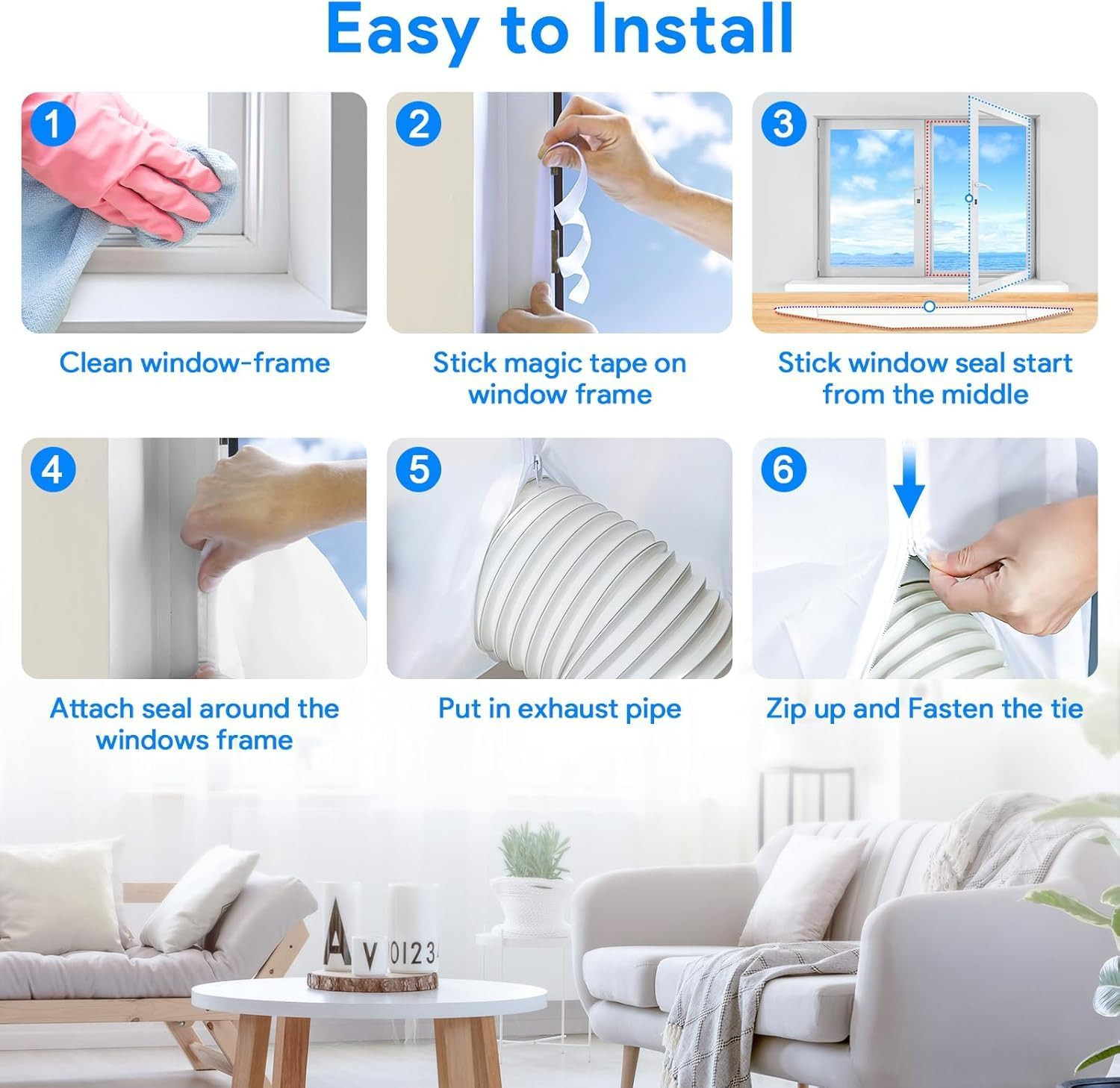 Portable Air Conditioner Window Seal Kit, 400CM (157 ») AC Casement, Hot Air Sto