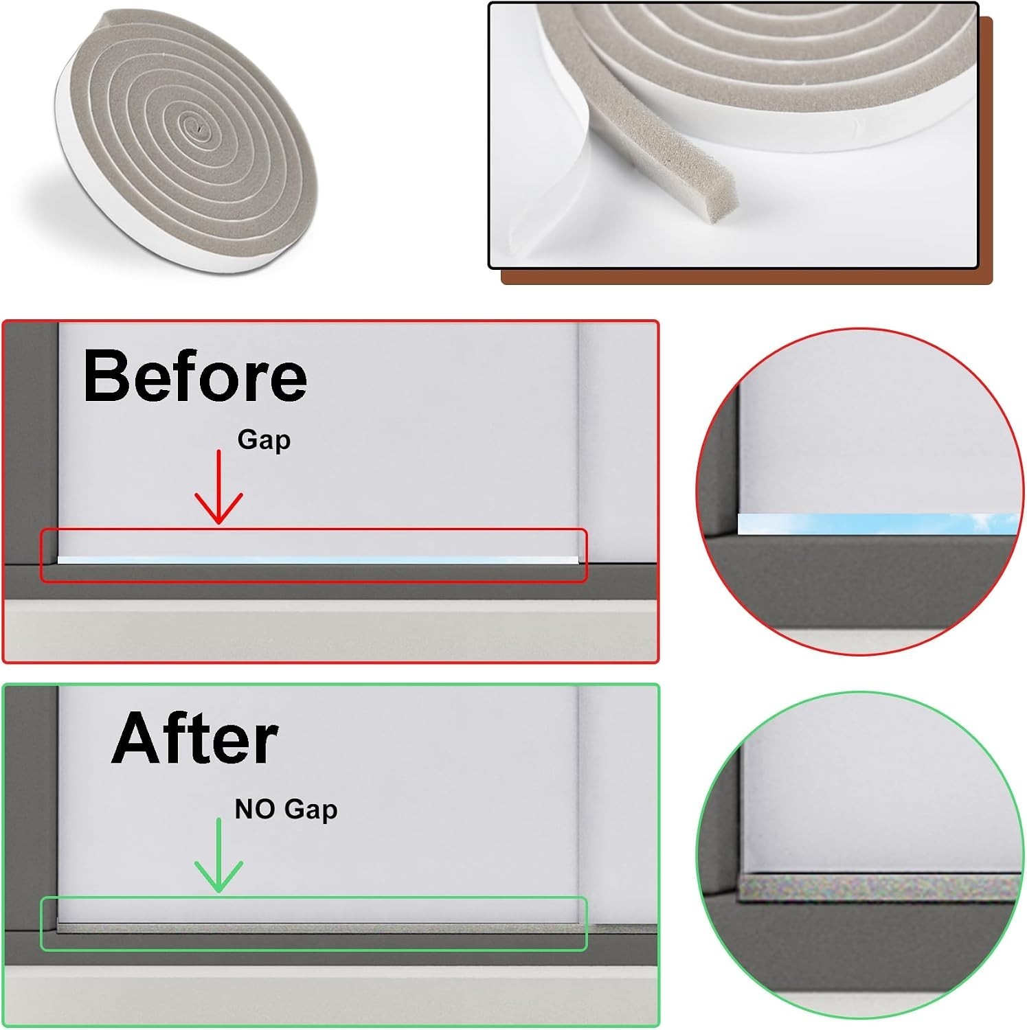 Dual Hose Window Seal Kit for 5in Portable AC Exhaust Hose Adjustable 17-47in