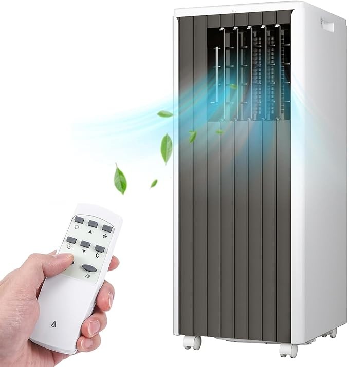 Compact 8000BTU Portable Air Conditioner with Dehumidifier & Fan, Remote Control