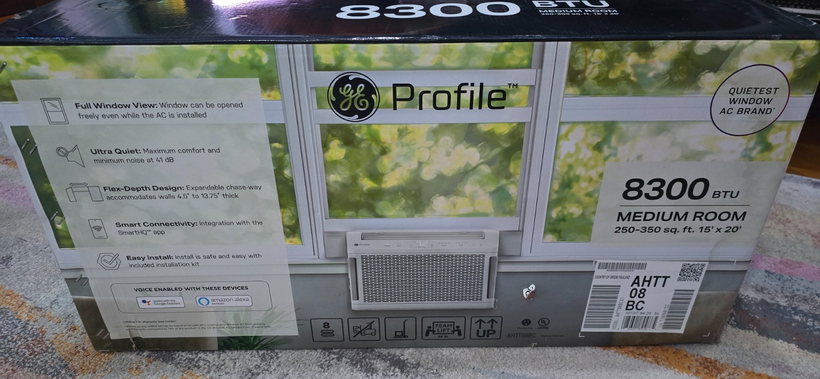 GE Profile ClearView 8,300 BTU 115 V White Smart Ultra Quiet Window AC