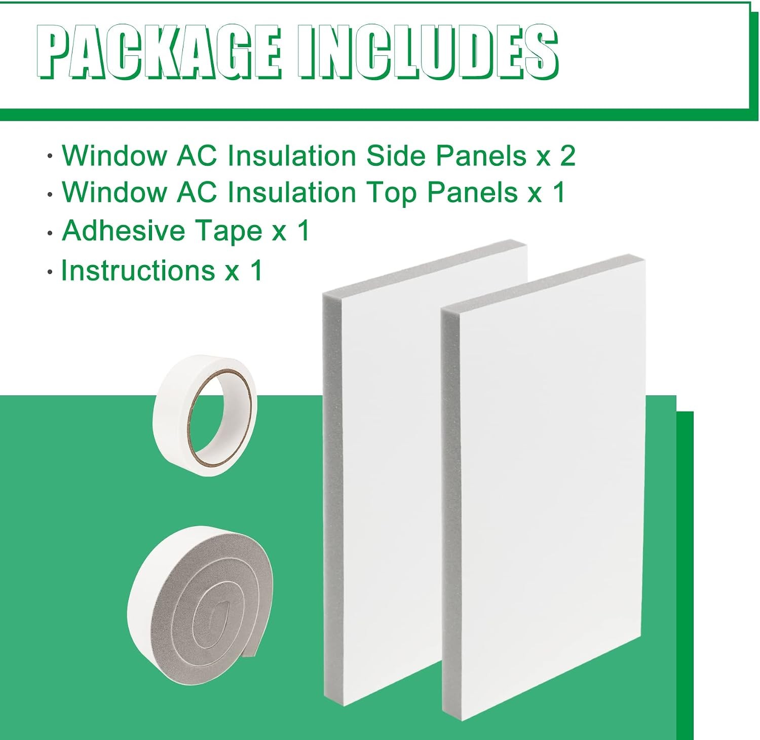 Window Air Conditioner Side Panels Pack of 2 Foam Panels Cover with Seal Strip