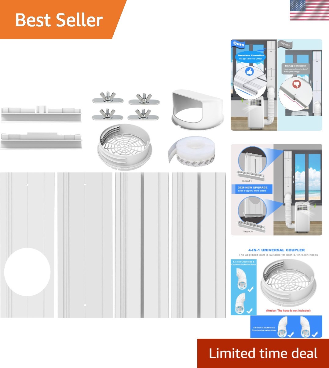 Elegant Mobile Air Conditioner Window Vent Seal Kit – Fits 5.1/5.9 Exhaust Hoses