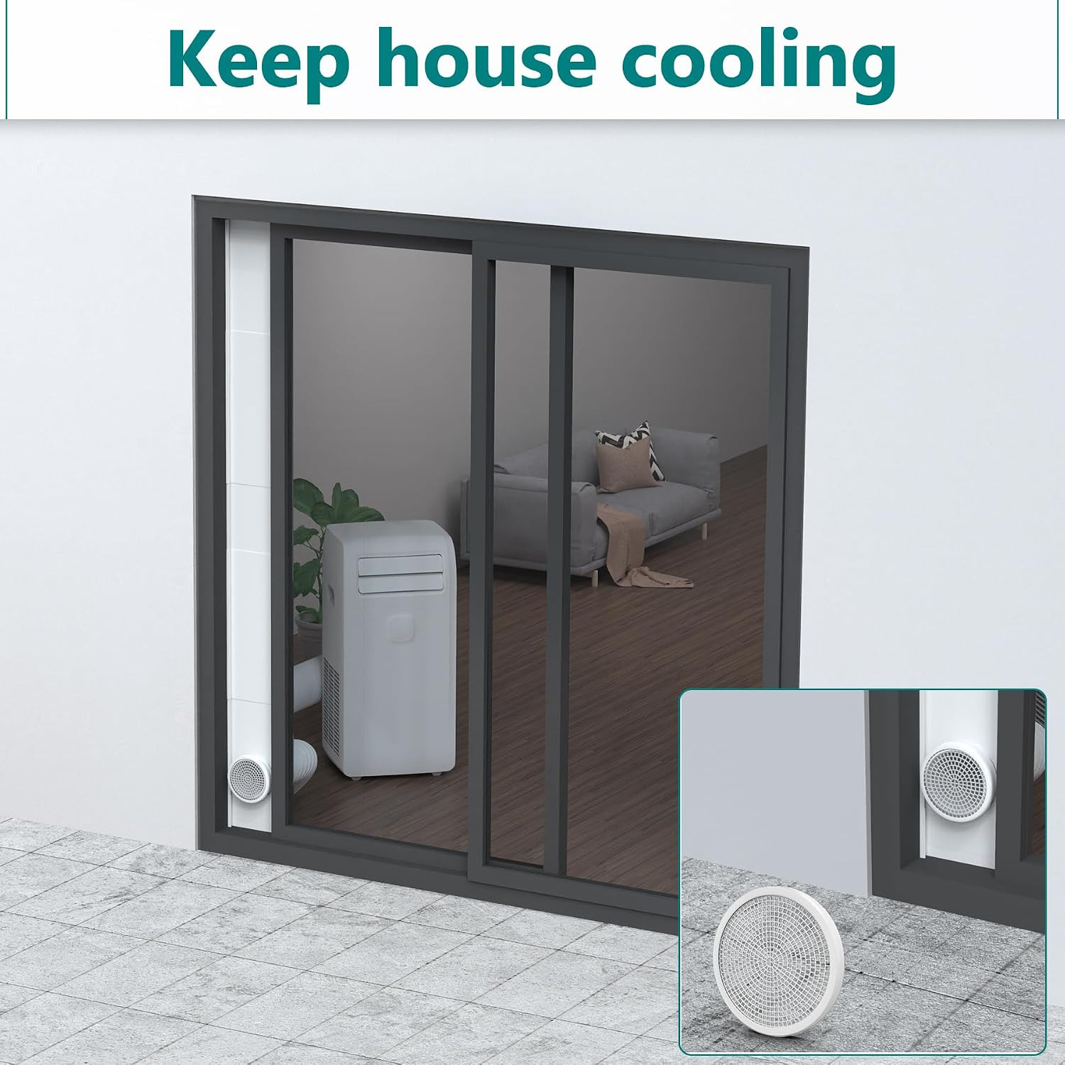 Sliding Door Kit for Portable Air Conditioner,Adjustable Seal Panels for Portabl