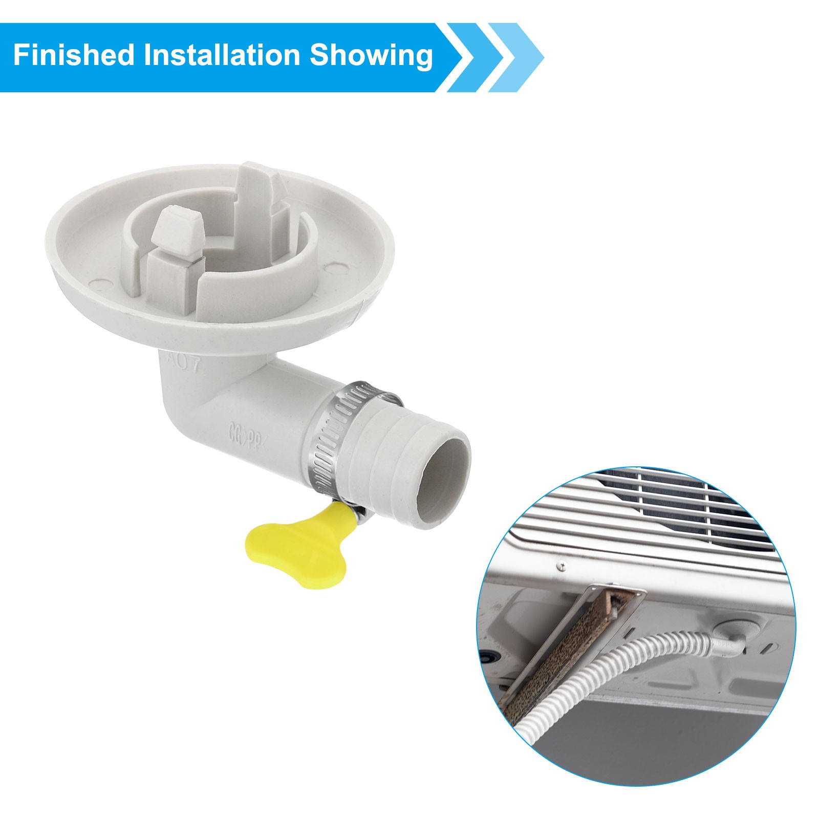 4pcs 27mm Air Conditioner Drain Hose Connector with Clamp, White Style 9