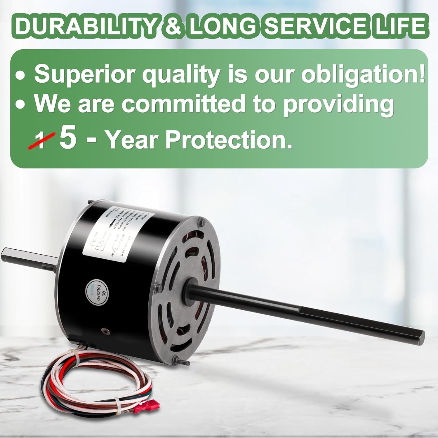 RV AC Motor with Capacitor, Direct Replacement, 1/3 HP