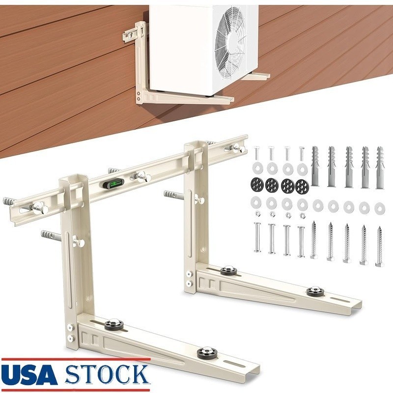 Heavy Duty AC Wall Bracket 400lbs Capacity Adjustable Crossbar Rubber Dampers US