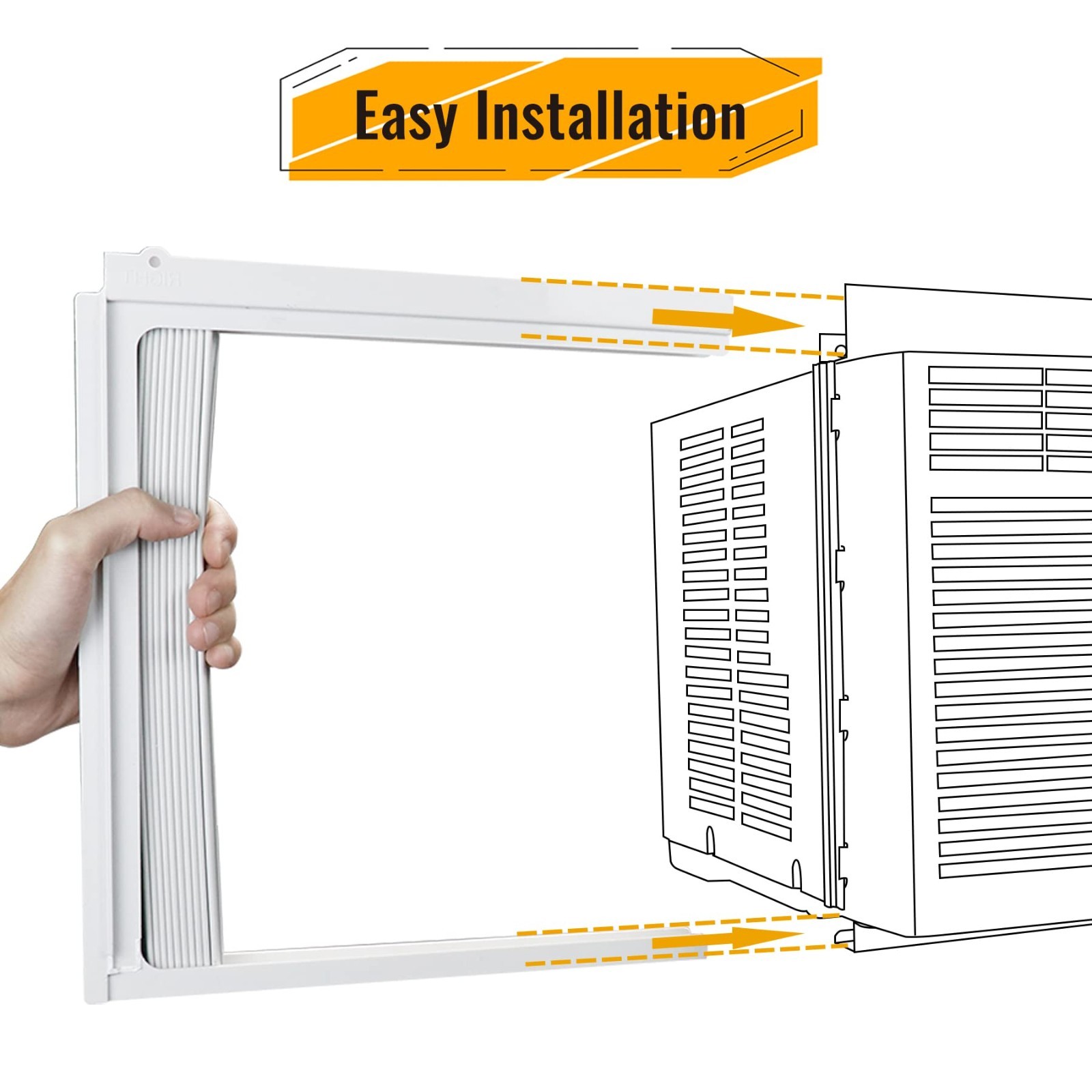 Window Air Conditioner Side Panel & Frame Set, AC Accordion Filler Kit, Fits 10,