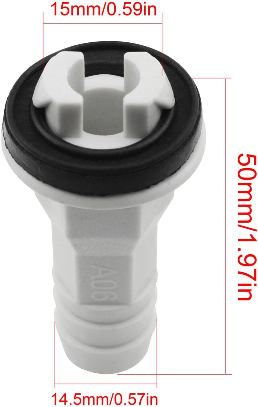 Air Drain Connector Straight Pipe Window AC Drain Kit with Rubber Ring 4
