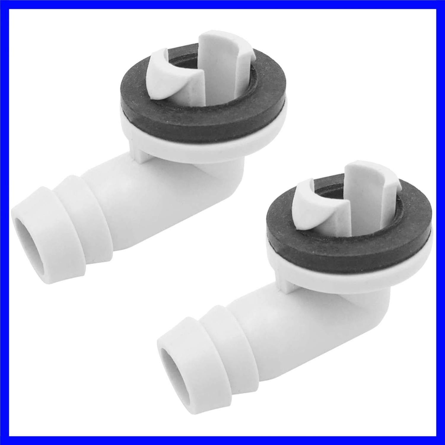High-Quality 3/5 Inch AC Drain Elbow Hose Connectors – 2-Pack with Rubber Seal