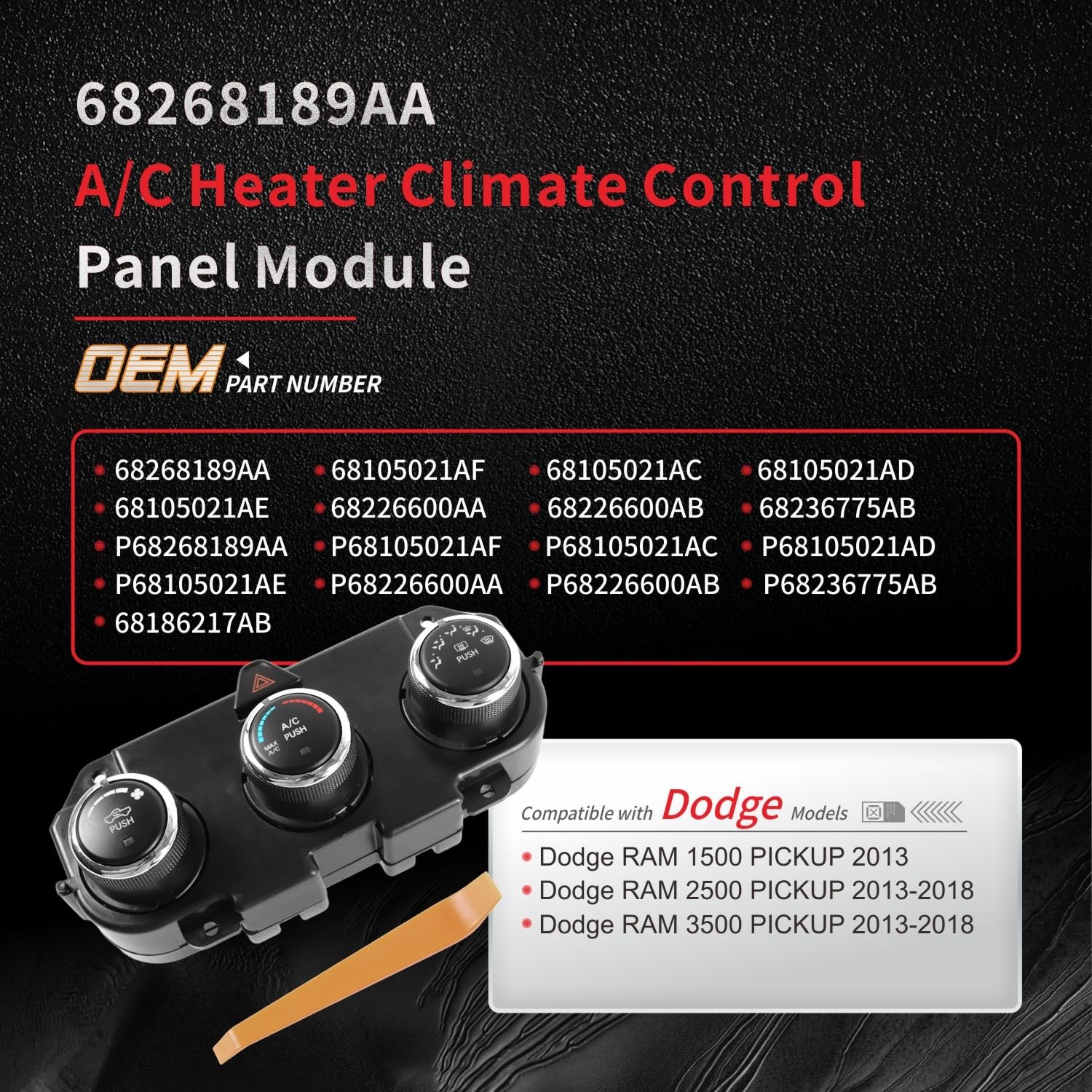 68268189AA AC Heater Climate Control Unit Module Heat Defrost Compatible with