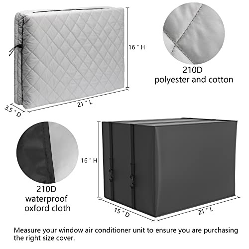 2 Pack Indoor Outdoor Window Air Conditioner Cover Adjustable Window AC Medium