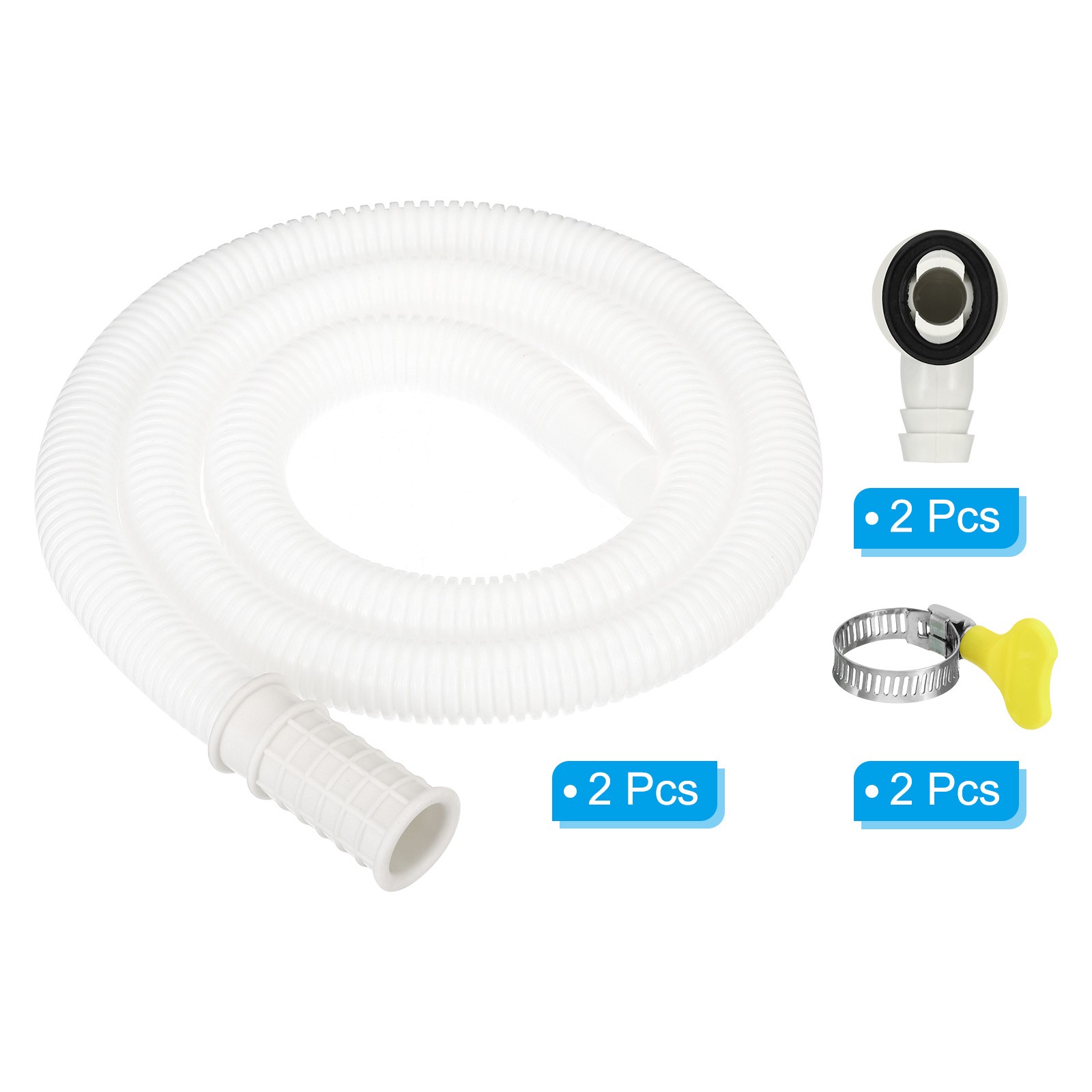 3.3ft Air Conditioner Drain Hose Kit, 2 Kit Universal Hose with Clamp, White