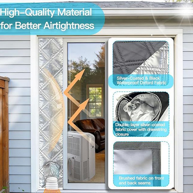 Padded Portable Ac Window Seal Kit for Air Conditioner Exhaust Hose Insulation