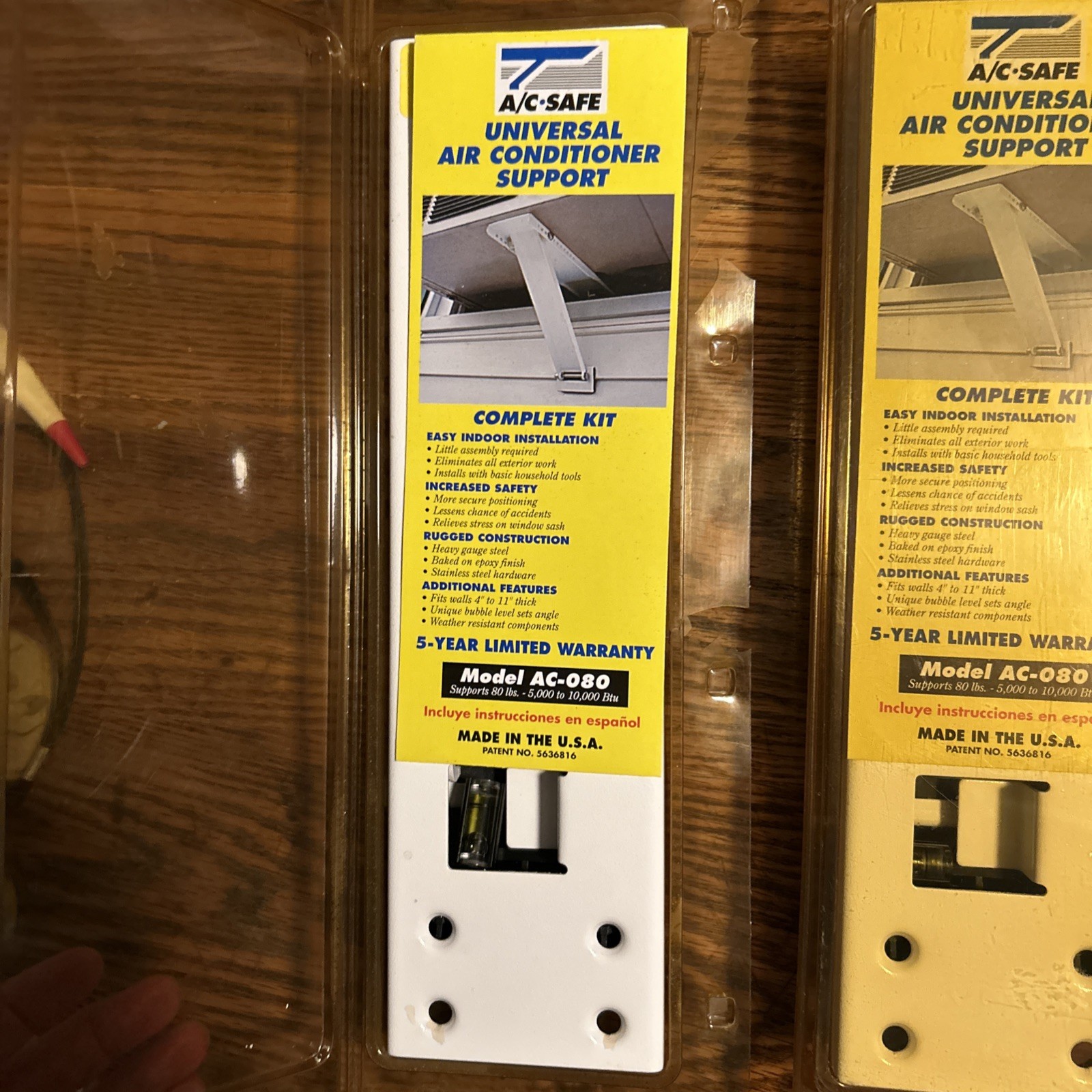2 New Old Stock AC-SAFE UNIVERSAL AIR CONDITIONER SUPPORT AC-080 BRACKET USA