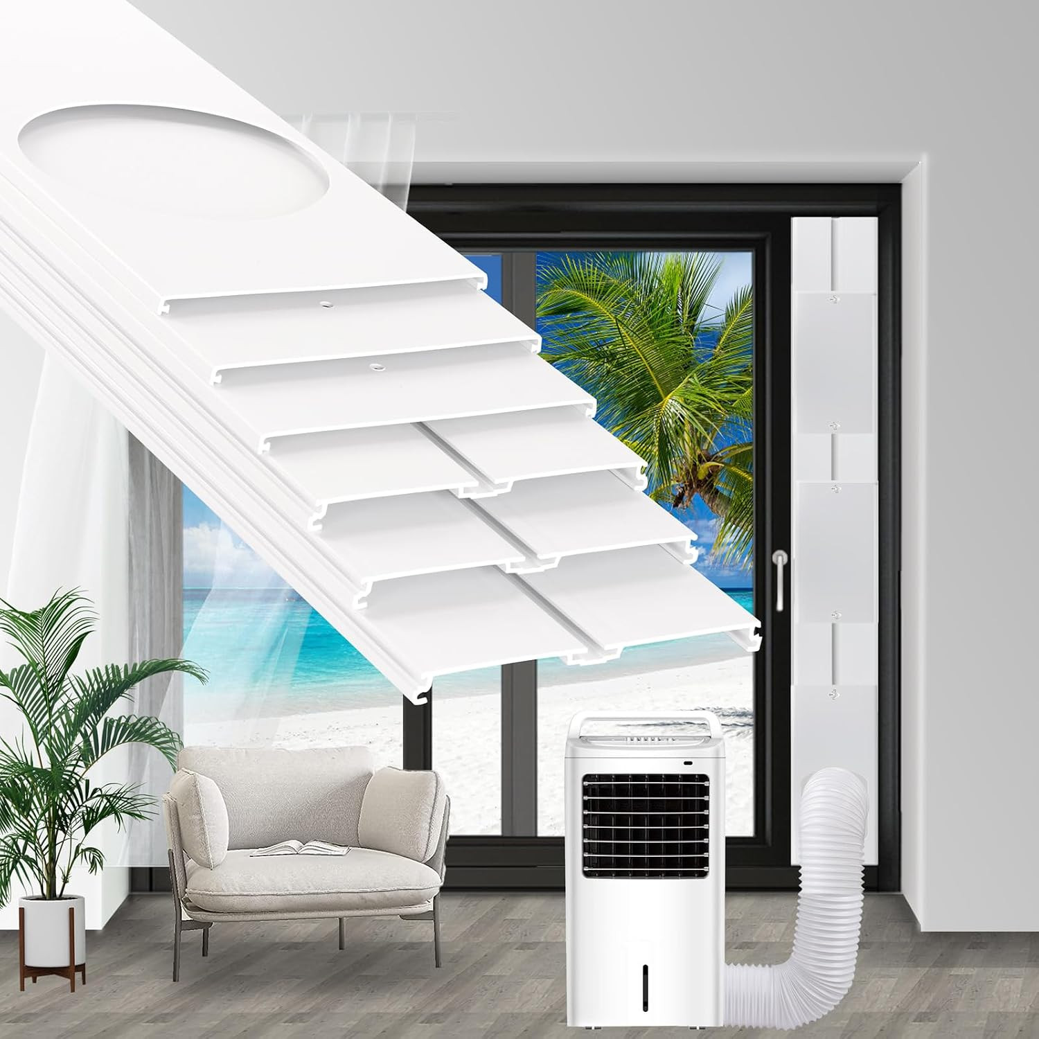 Portable Sliding Door Air Conditioner Kit, New Upgrade Door AC KIT, Adjustable