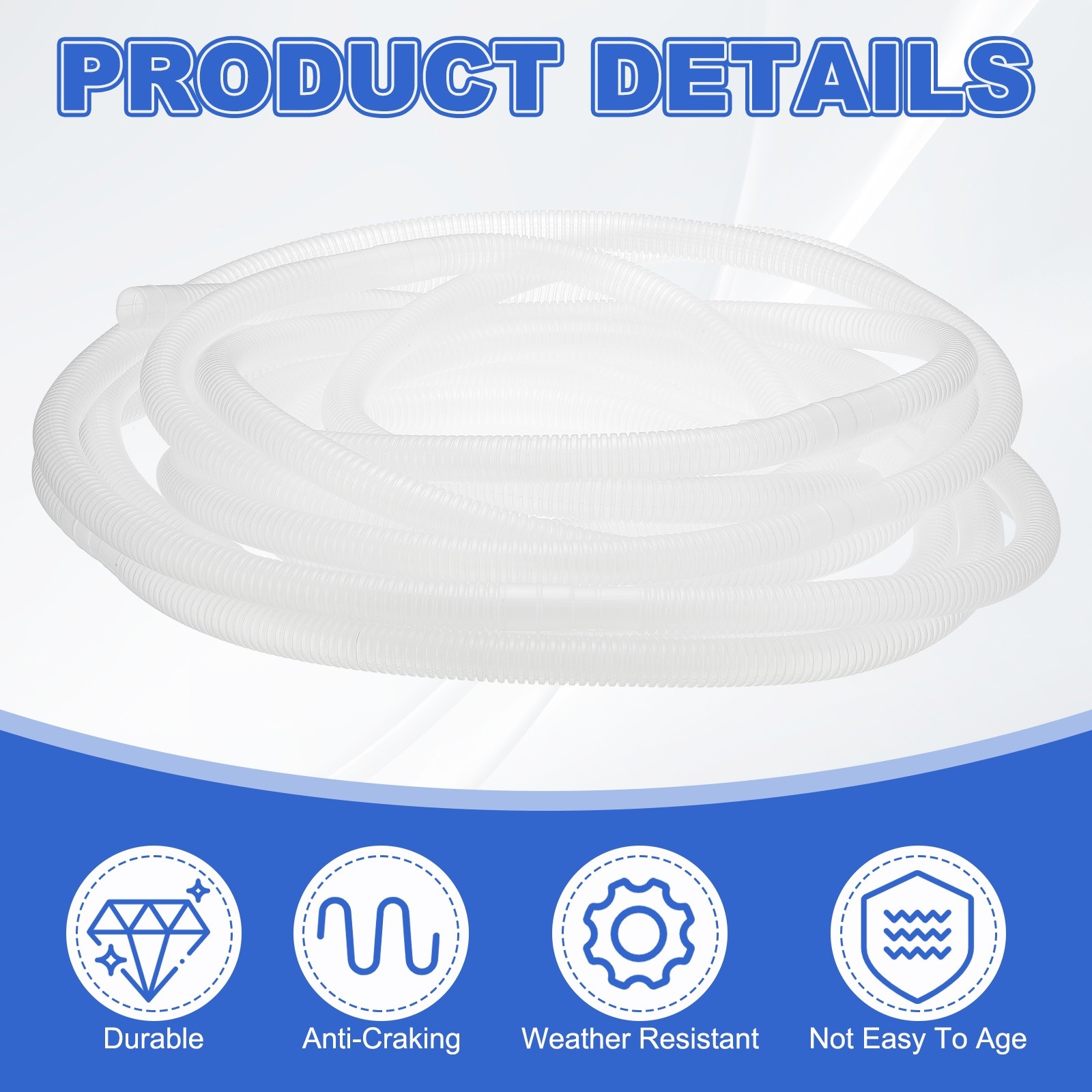 32.8Ft Air Conditioner Drain Hose Universal Mini Split AC Drain Hose Clear