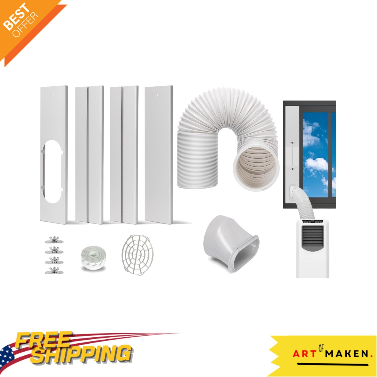 Versatile 4-Pack Portable AC Window Seal Kit with Easy Installation & Durability