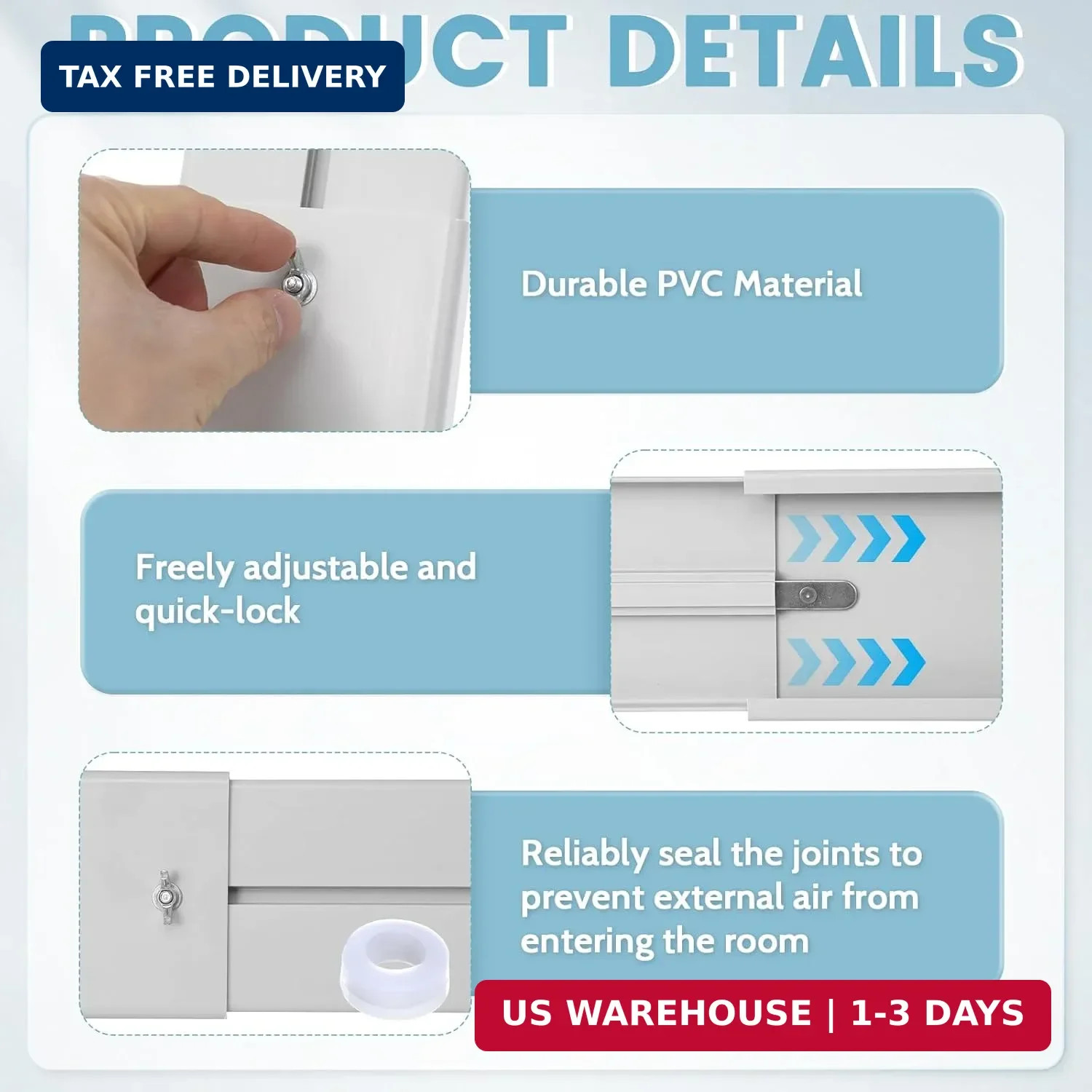 Portable Air Conditioner Window Unit Kit with Hose Universal Adjustable Seal Pla