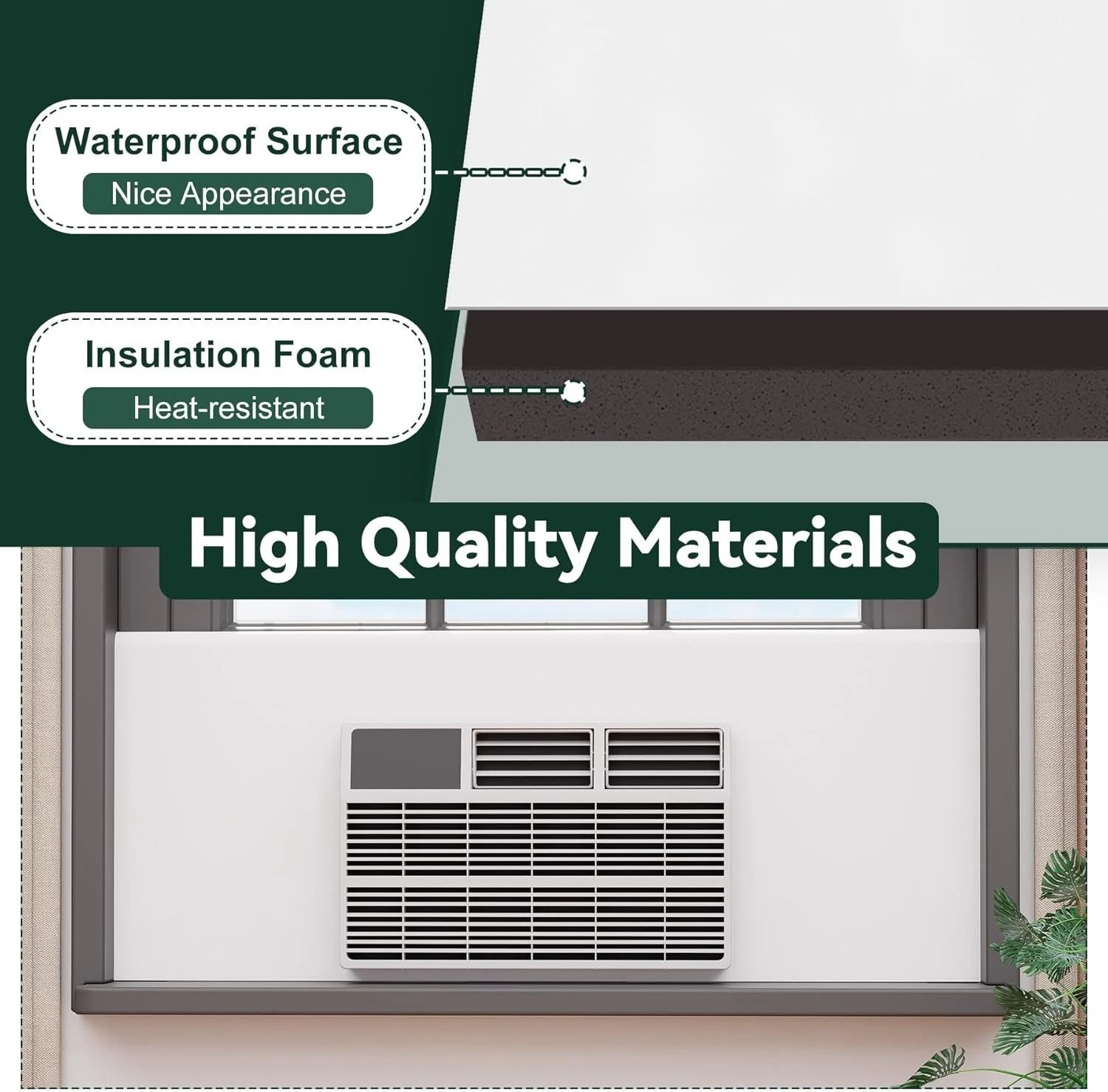 Window AC Side Panel, Extra Wide Full Surround Insulation Window Air Conditio…