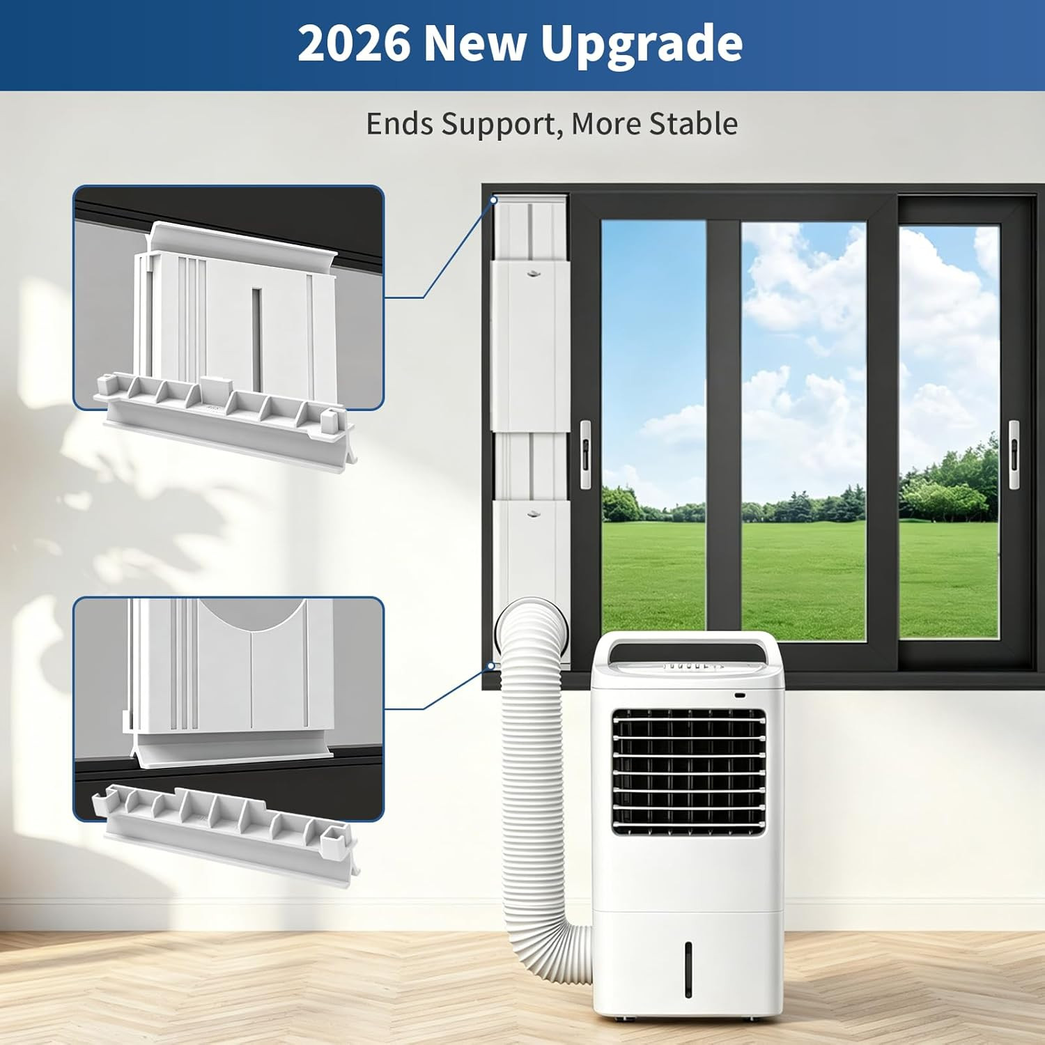 Portable Air Conditioner Sliding Door Vent Kit – Adjustable Length