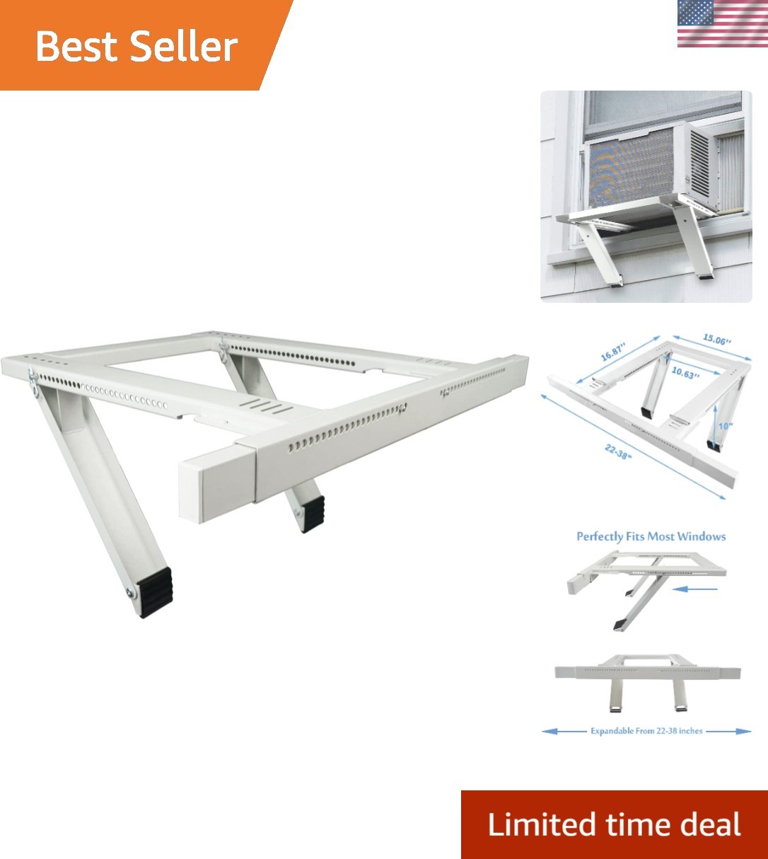 Air Conditioner Support Bracket, AC Bracket for Window No Drilling Heavy Duty…